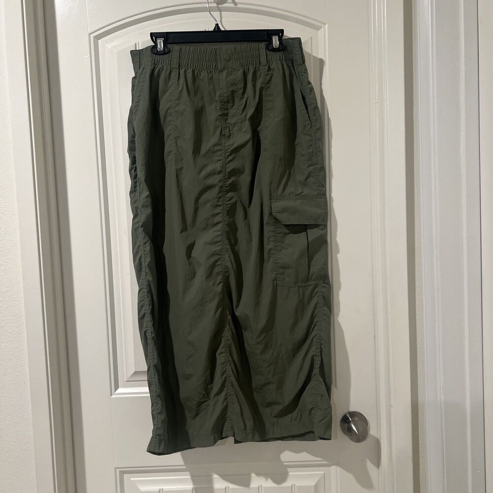 OFFLINE By Aerie On The Move Cargo Maxi Skirt Sage Green Utility Pocket NWOT L - Picture 7 of 16